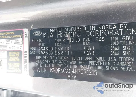 2017 Kia Sportage Ex from USA, damaged, VIN KNDPNCAC4H7071215